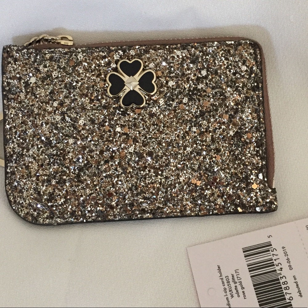 NWT Kate Spade Medium L-Zip CardHolder ROSE GOLD